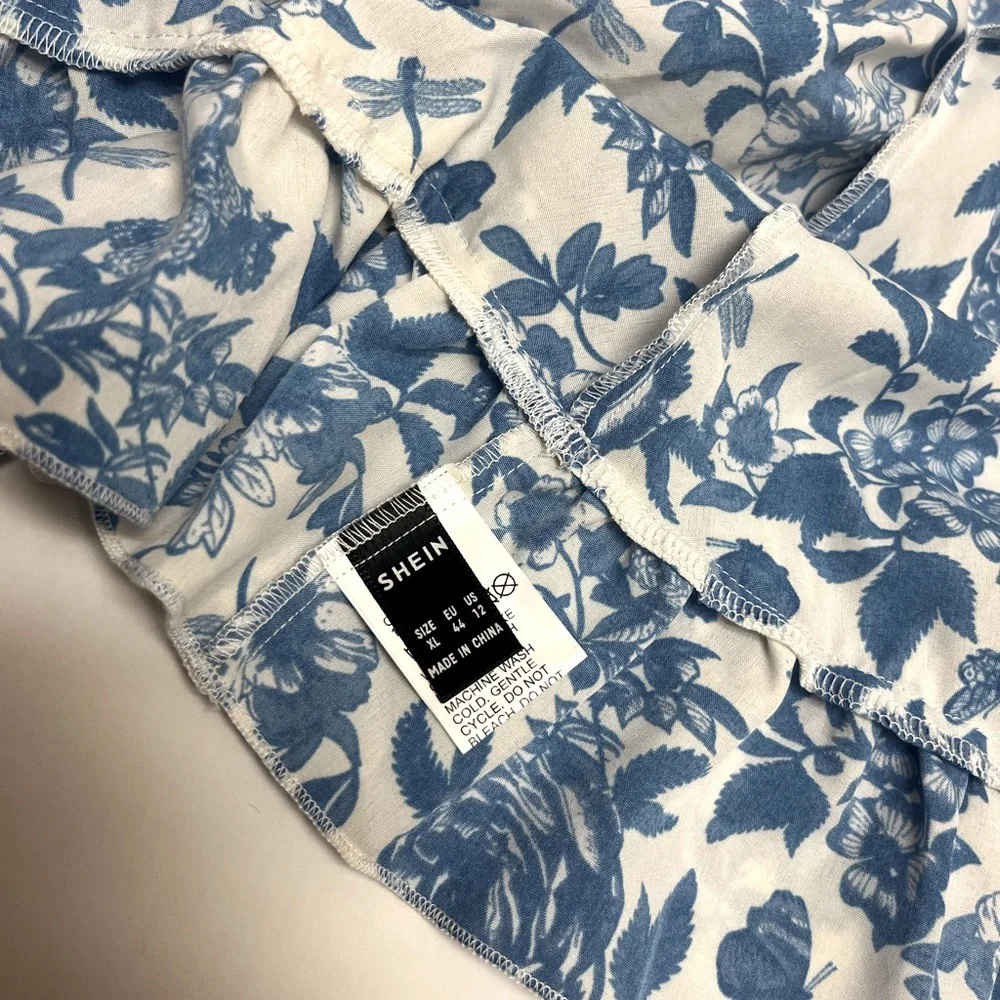 ❤️ FREE with any purchase 🙏🏽 Shein 💙🩵 Ruffle Hem Skirt Floral Pattern - Picture 15 of 15